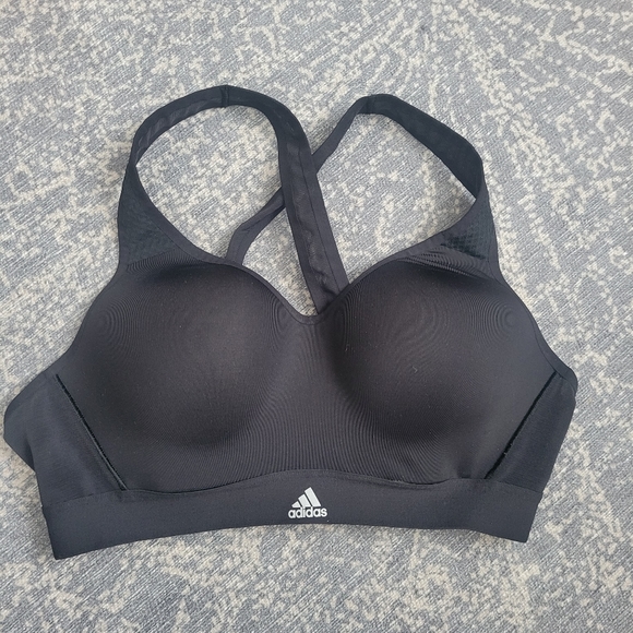 Adidas Supportive Sports Bra in Black - Picture 1 of 7